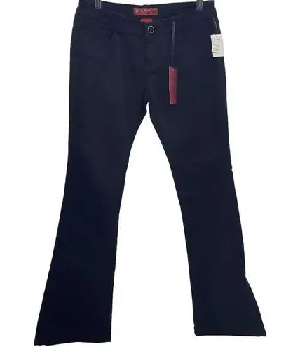 Red Rivet Junior 11 Flare Jeans Black Flap Embroidered Pockets Mid Rise Stretch - Image 1