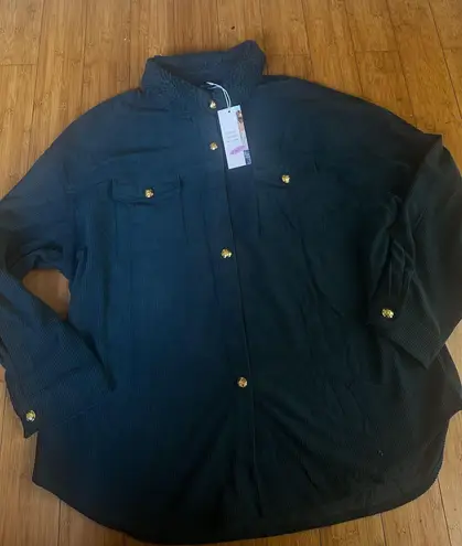 Dokotoo Womens Corduroy Shirts Casual Button Down Blouses Long Sleeve Oversized Tops with Pockets