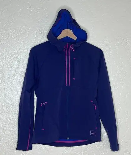 REI Women's Purple Waterproof Hooded Rain Jacket XS Zip