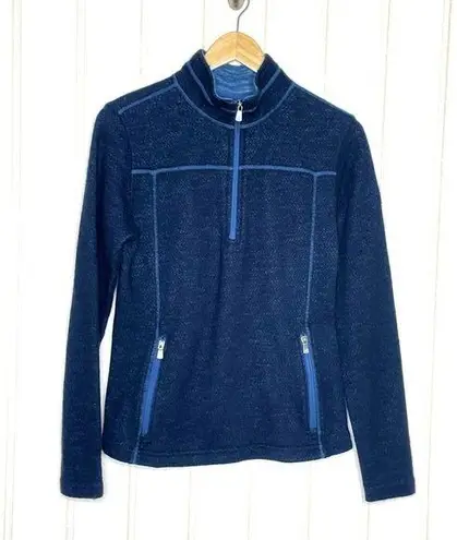 Overland Wool Pullover 1/4 Zip Sweater 797 Blue Size M