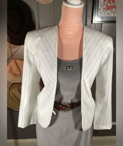 Vintage Gray Dress With Metal Accent & Zip Up Back 7/8