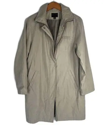 Gallery Tan Full Zip Trench Coat Size Petite Small