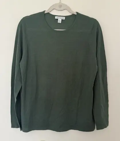 Belford Green 100% Extrafine Merino Wool Lightweight Crewneck Sweater Sz XL - Image 1