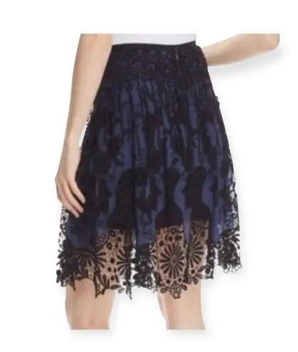 Elie Tahari new š¤ Nicolette Eyelet Lace Fringe A Line Knee Skirt š¤ Off White š¤ 6