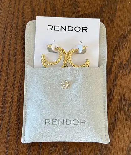 New Yellow Gold Rendor Double Hoop Earrings