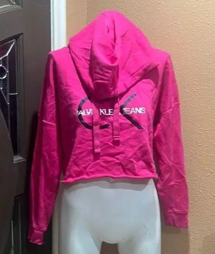 Calvin Klein Jeans  pink cropped pullover hoodie