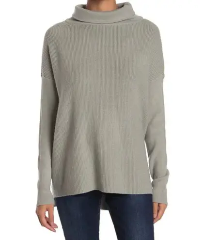 Devotion by Cyrus Cowlneck Ribbed Tunic Putty Grey Sweater Size XS Gray