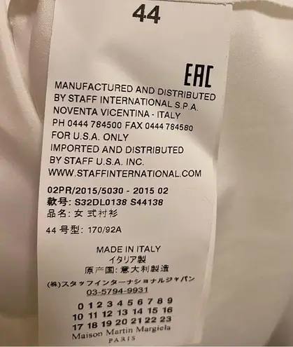 MM6 Maison Martin Margiela White Button Front Size 44 (US Size 8)
