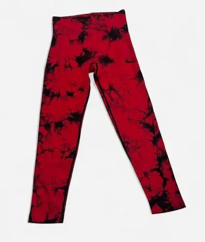 Leggings M Scrunch Butt Red Black Tie