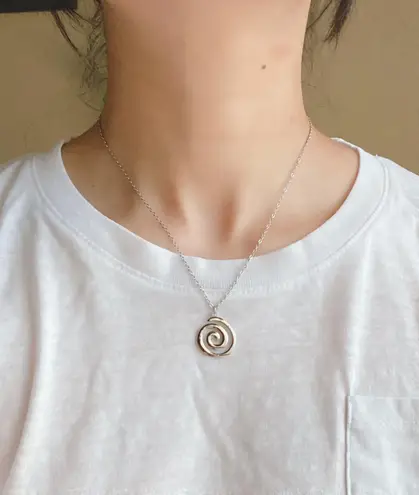 Handmade fully stainless steel spiral swirl uzumaki funky boho grunge style necklace🌀