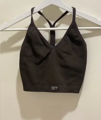 Set Active  SculptFlex Ribbed V Bra in Espresso Size S thumbnail 2