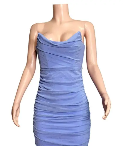 Michael Costello x REVOLVE India Strapless Corset Dress, Periwinkle Lurex, XS