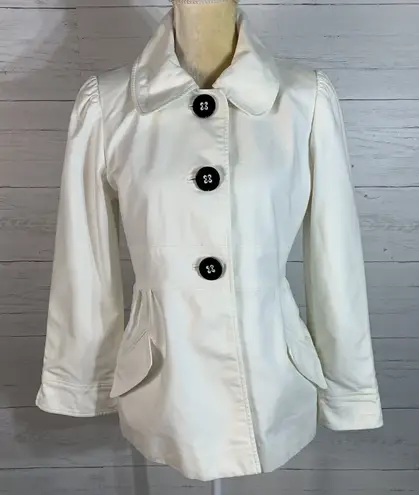 Chaus brand Chaus Empire Waist Lined Jacket Coat Cotton Spandex Cream Womens size 4