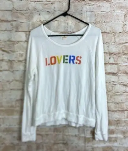 Sundry  White Graphic Print “Lovers” Sweatshirt Size 1 Small 4-6 - Image 1