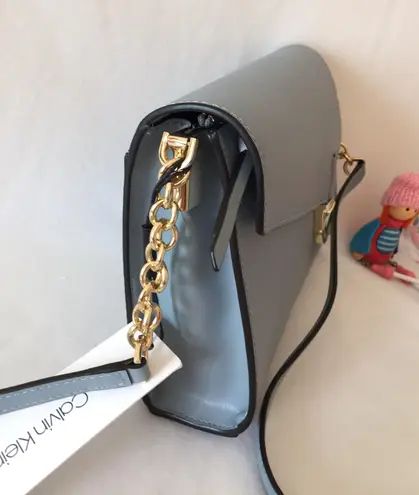 Calvin Klein Iris Hermine Leather Flap Crossbody Blue 59 70 Off Retail New With Tags From Pink