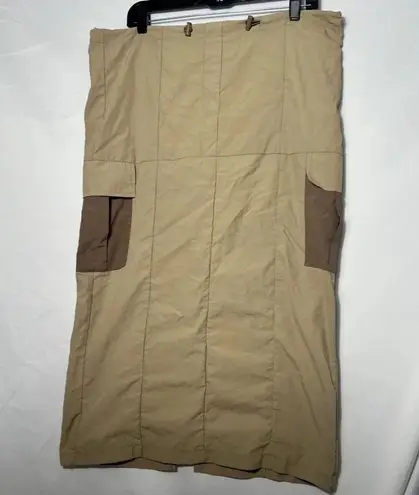 VERO MODA Women's Beige High Rise Cargo Maxi Skirt Size M