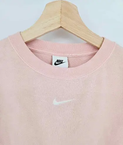 Nike  Pink Solo Swoosh Crew oversized Sweatshirt Size XS