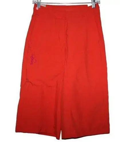 Salomon Women's Orange Gray Athletic Velcro Bermuda Shorts Capri Pants Size 2