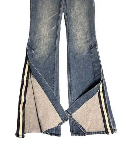 Nordstrom Blue Revival Isla Wide Leg Flared Mid Rise Denim Women’s Jeans 26 Blue