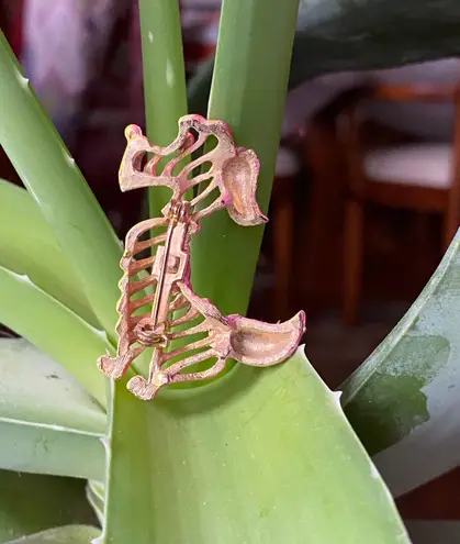 Vintage 60s Airbrush Neon Poodle Pin Brooch Pink