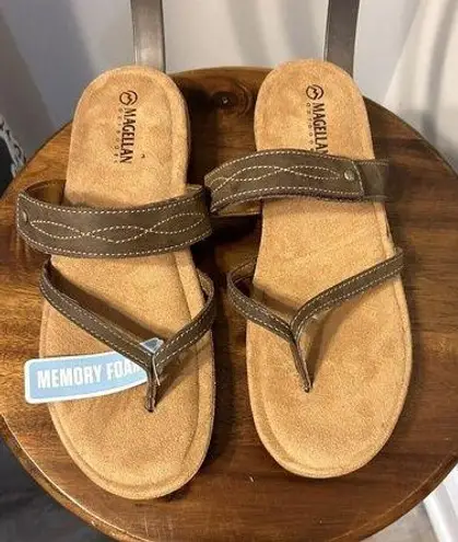 Magellan outdoors New Sandals Womens 10 Strappy Flip Flop Thong Tan Brown Summer