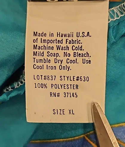 💕HILO HATTIE💕 Vintage Off the Shoulder Mumu Dress ~ Aqua Floral Print XL