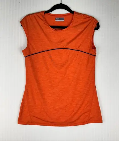 Lija Athletic Tank/Skirt Set Orange Top Navy Blue Bottom Golf Tennis Size Medium