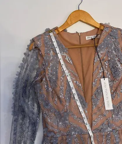 Dress the Population NWT Jamie Lace Sheath Dress Mineral Blue/Size L Party Dress