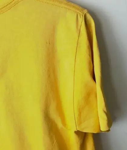 Distressed Vintage 80s Los Angeles Lakers World Champions T Shirt Yellow Medium