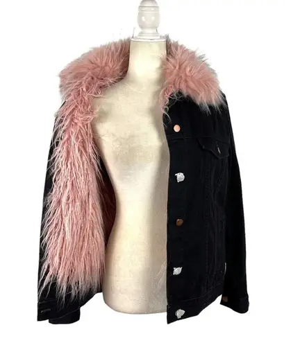 NWT SHACI Shaggy Pink Faux