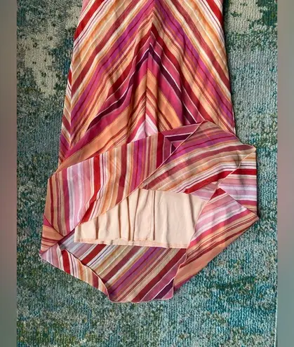 Vintage 90s Y2K La Belle pink barbiecore candy striped midi dress, size 11 Multiple