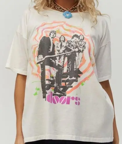 Daydreamer White Black Orange Pink The Doors Spiral Oversized T-Shirt Sz S
