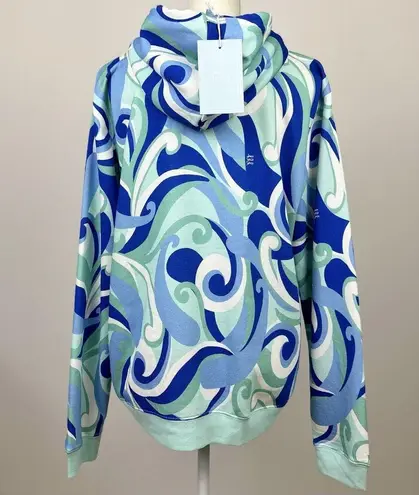 Hill House Allie Zip Up Sweatshirt Hoodie Kaleidoscopic Beach Blue Fleece S NWT