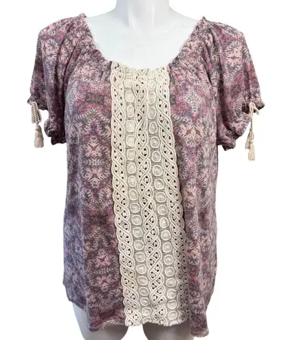 Self Esteem Top Size 1X Pink Gray