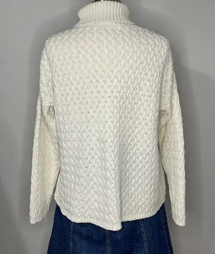 Knits Landing Ivory Vintage Chunky Turtleneck Sweater Size L Size L