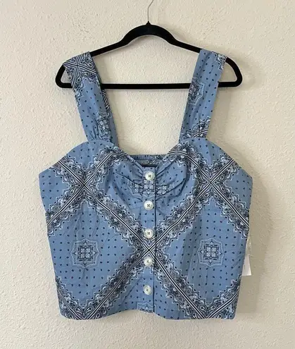 Modcloth  Blue Bandana Print Serene Serenade Tank Top NEW Size 18W