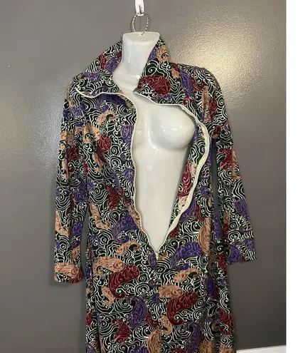 Handmade Vintage Abstract Zip Dress Womens Medium Paisley Swirl Pattern 80s Retro