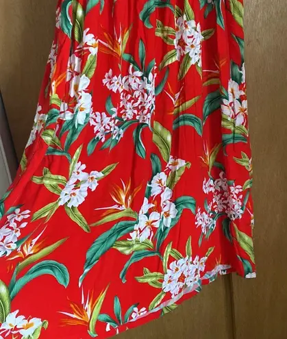 Vintage 90s Hawaiian printed tropical smocked maxi dress, size L/XL