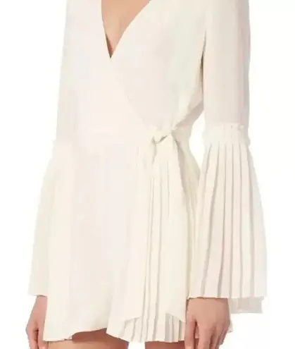Intermix NWT Women’s Small Kingston Pleated Long Sleeve Ivory Wrap Skort Romper