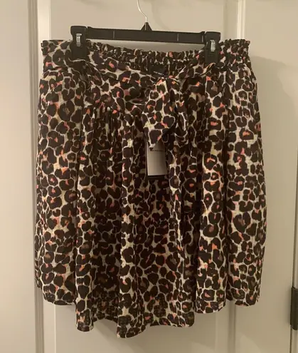 Who What Wear  Multicolor Leopard Print Size XXL Skirt Lined with Attached Belt thumbnail 1