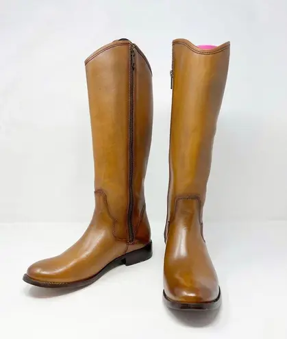 Frye NWOB  Marissa Medallion Inside Zip Cognac Brown Tall Riding Boot US 6