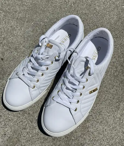 Guess White Leather Sneakers