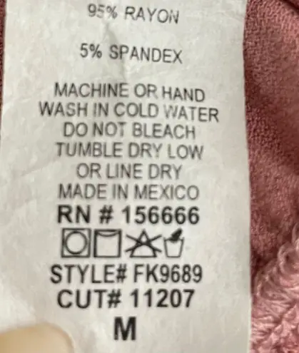 Free Kisses Rose Blush Pink Croptop Blouse Size Medium Ruffled Sleeves and Waist