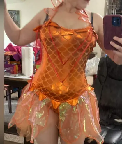 Golden dragon costume dress w armbands Orange Size M