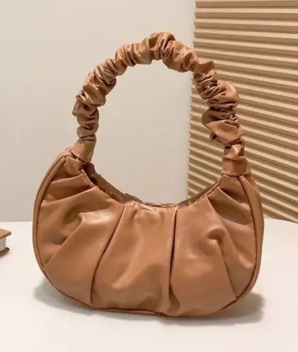 NWT Trendy Scrunch Handle Shoulder MINI Bag – Sleek & Stylish brown