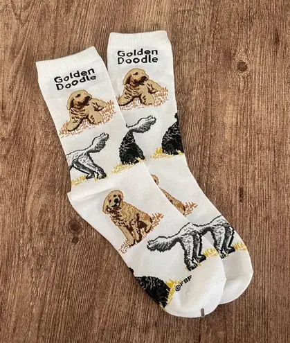None Golden Doodle Printed Crew Socks