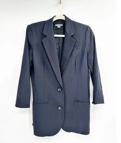 Vince  Navy Blue Wool Blend Two Button Single Breasted Blazer Jacket Size 6