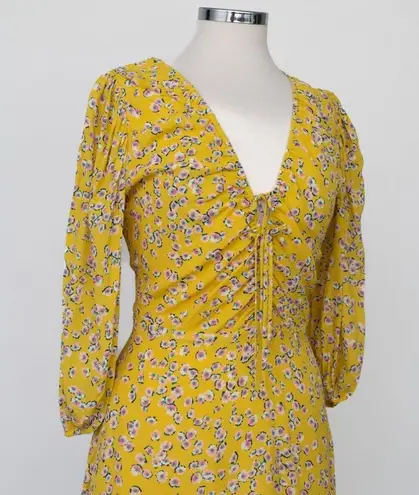 Nicholas. Danni Floral Mini Dress. Yellow Size 4