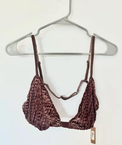 SKIMS Lightweight 4X Chestnut Brown Logo Bralette