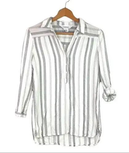 Workshop Republic Clothing WORKSHOP - Stripe, 3 Button Blouse